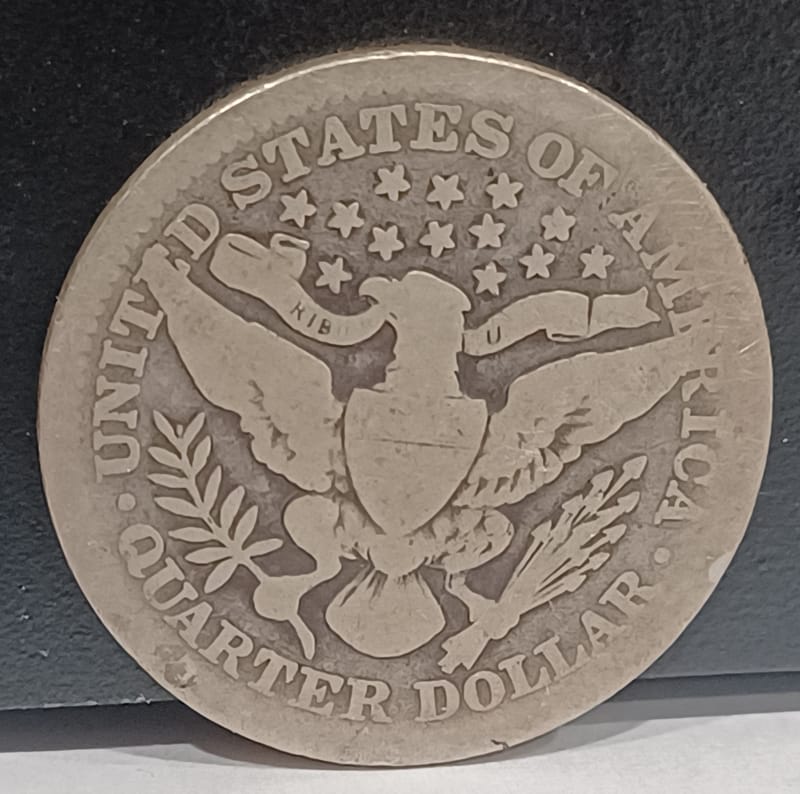 1903-P Barber Quarter 90% Silver Vintage US Coin - Image 2