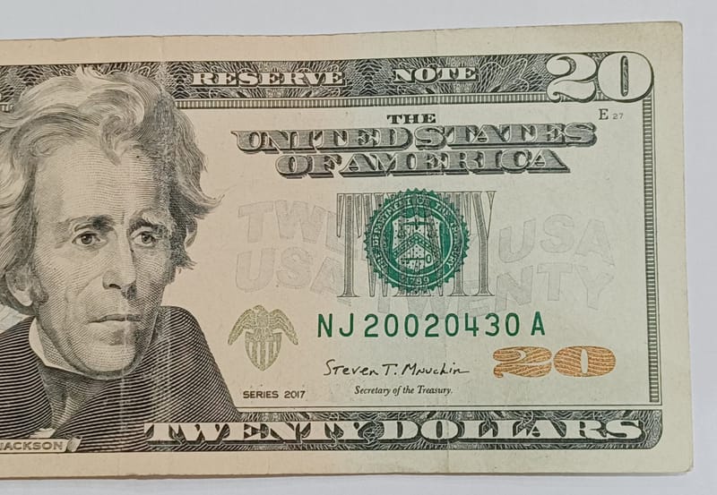 Series 2017 US $20 Bill Paper Currency NJ20020430A - Image 3