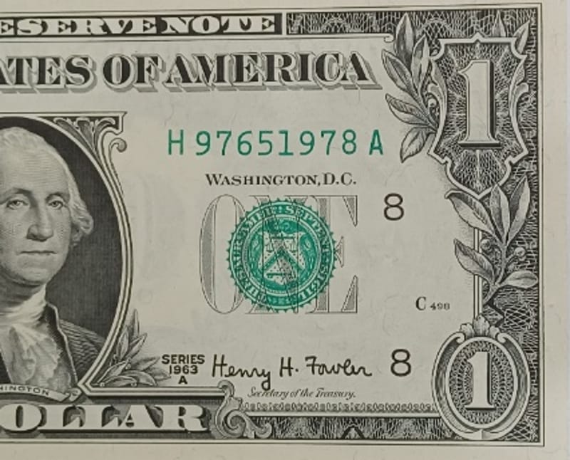 Series 1963A Washington US $1 One Dollar Bill AU - Image 5