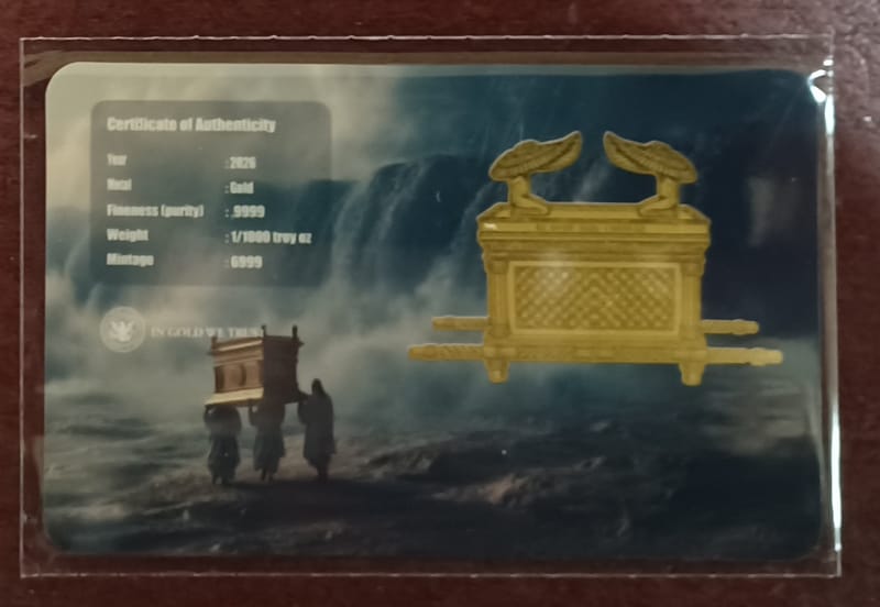 2026 Ark of the Covenant 1/1000 oz Gold .9999 - Image 2