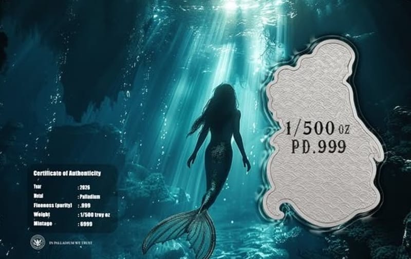COMING SOON! 2026 Mermaid 1/500 oz Palladium - Image 3