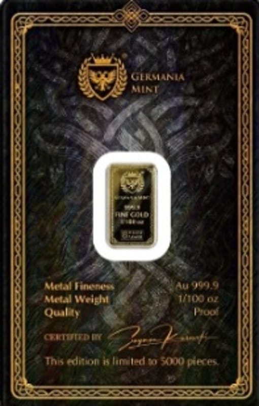 Gods of Germania Odin 1/100 oz Gold PROOF .9999 - Image 4