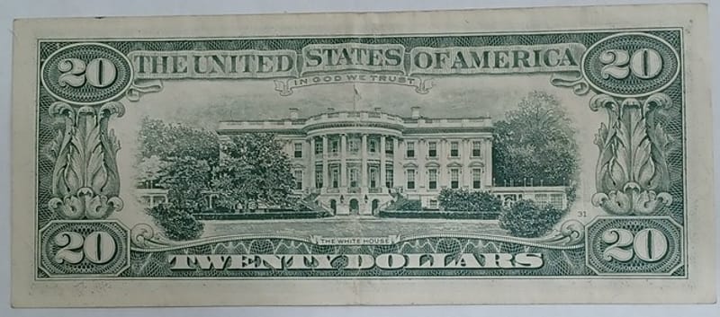 1993 US $20 Twenty Dollar Bill Jackson Currency - Image 8