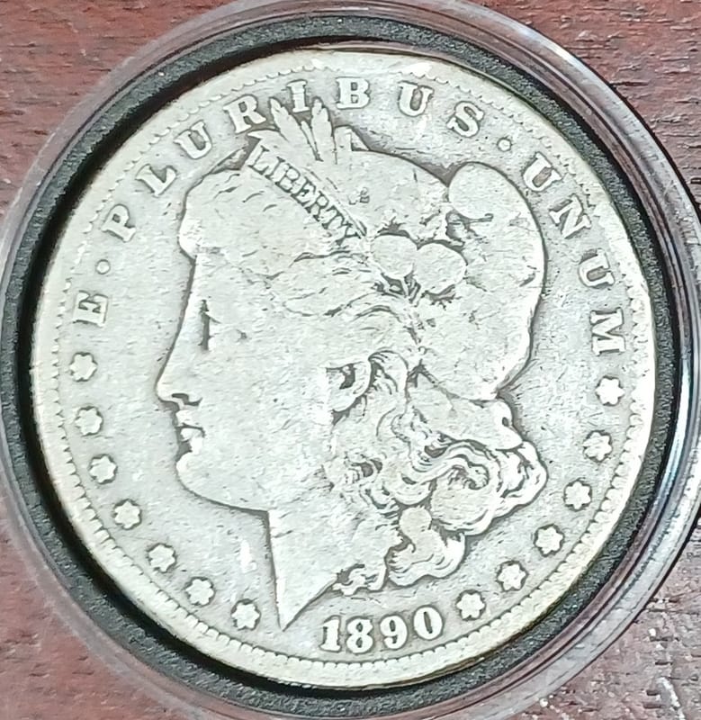 1890-CC Morgan Dollar 90% Silver US Historic Coin - Image 1