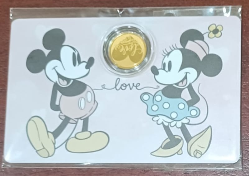 Mickey Steamboat Love 1/1000 oz Gold Round - Image 3