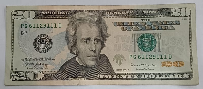 2017A US $20 Bill Currency PG61129111D Chicago - Image 2