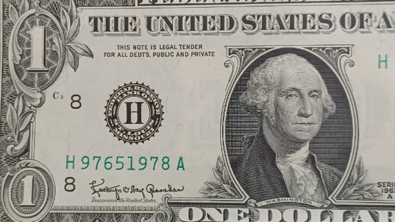 Series 1963A Washington US $1 One Dollar Bill AU - Image 4