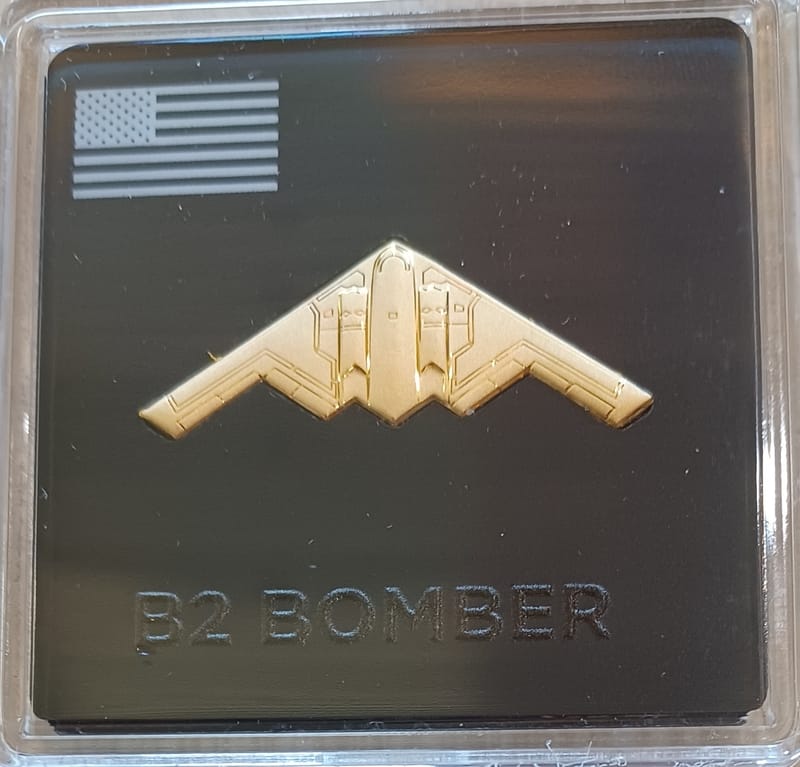 2026 B2 Stealth Bomber 1/20 Gram Gold .999 Shaped - Image 4
