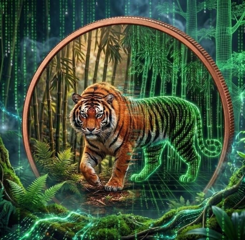 2025 High Relief PROOF Tiger 5 oz Copper Round - Image 1