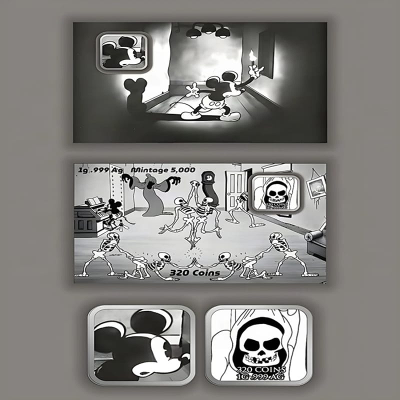 2026 Mickey Mouse Haunted House 1 Gram Silver Bar - Image 4