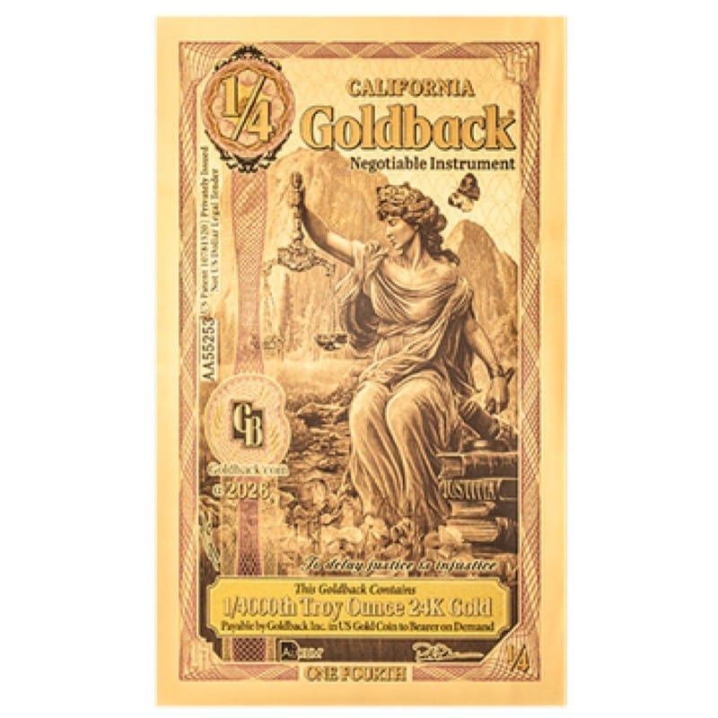 2026 California 1/4 Goldback Alpha Lot of 10 + Holder 24K Gold Notes - Image 2