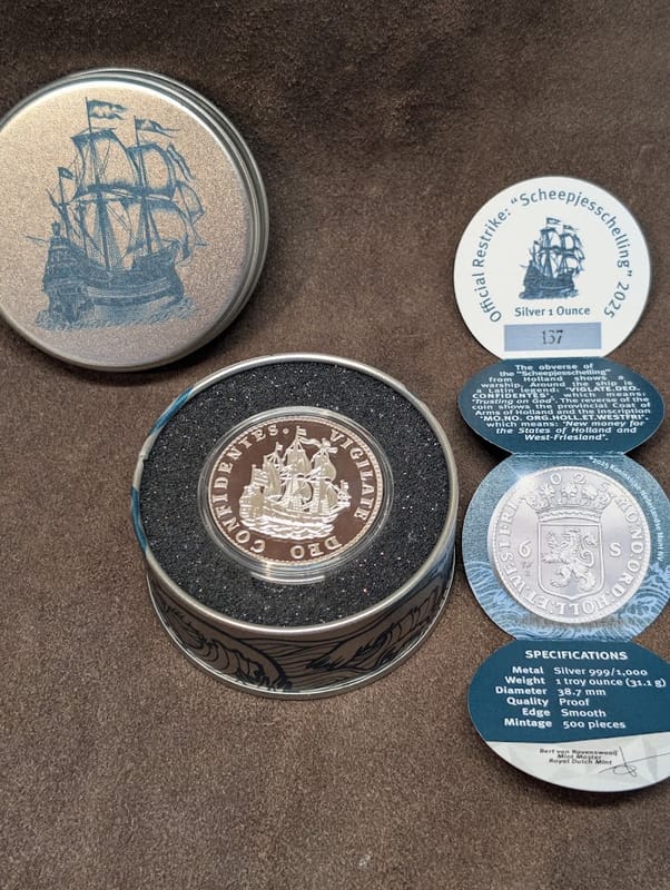 2025 Netherlands Ship Shilling 1 oz Silver Proof - Image 1