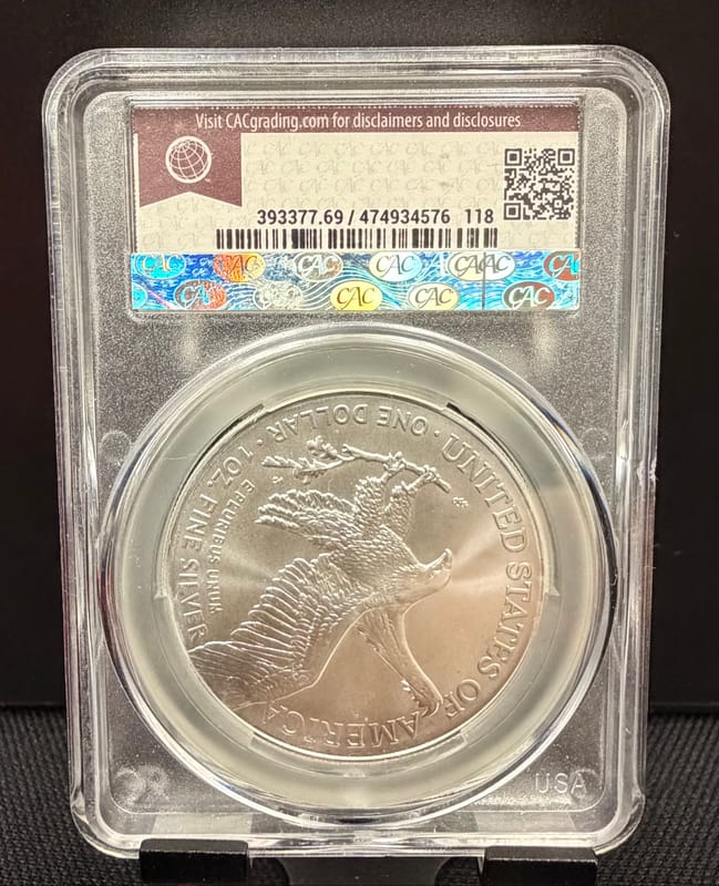 2025-P Silver Eagle w/ Eagle Privy CAC MS69 - Image 2