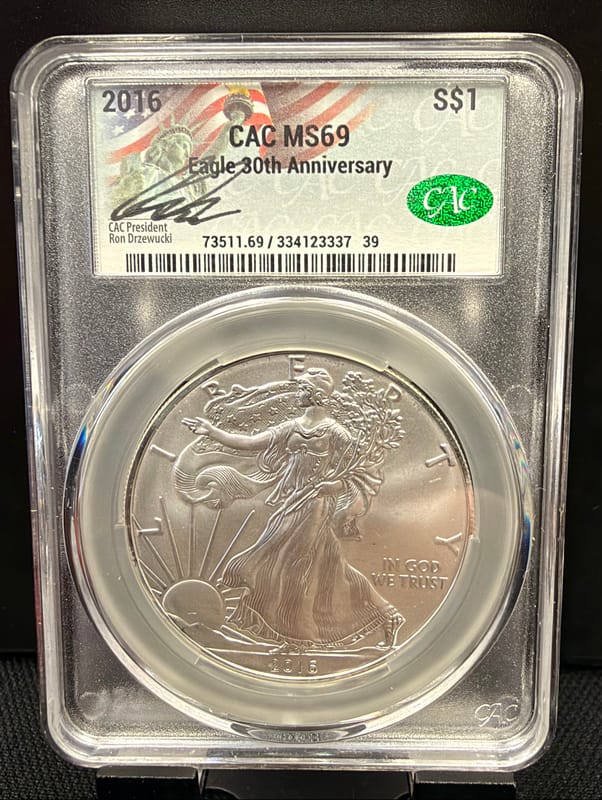 2016 Silver Eagle CAC MS69 - Image 1