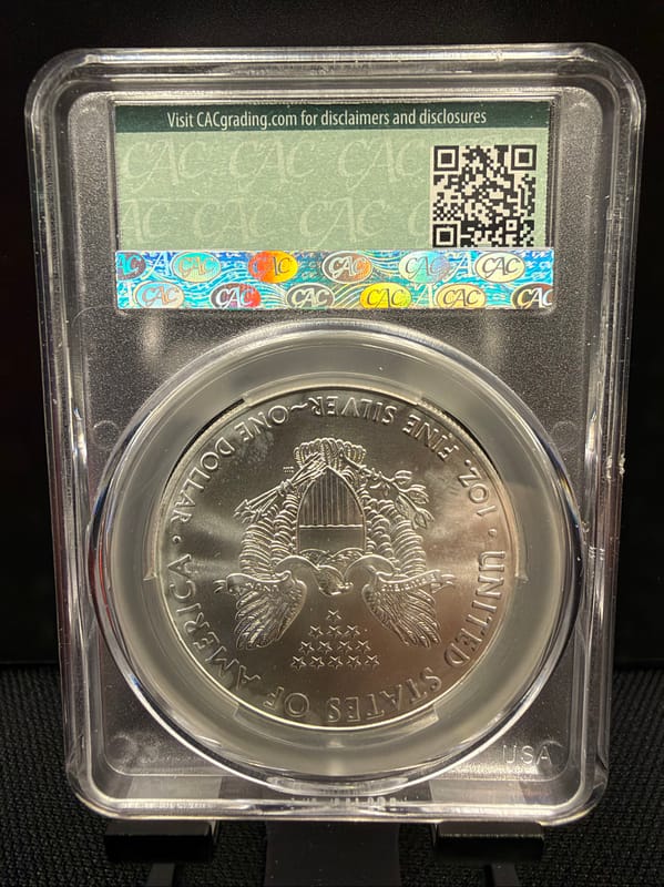 2021 Silver Eagle CAC MS69 Type 1 - Image 2