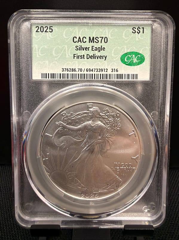 2025 Silver Eagle CAC MS70 FD - Image 1