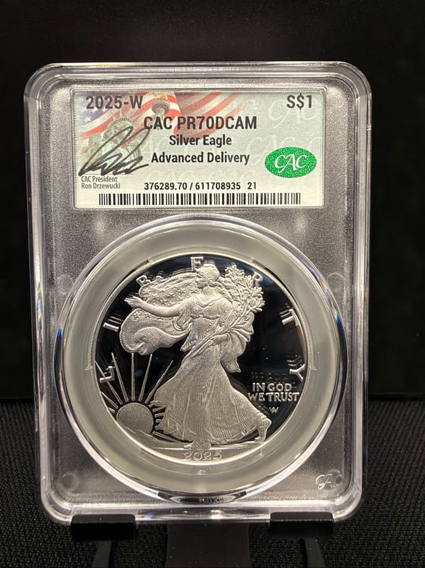 2025-W Silver Eagle CAC PR70DCAM AD - Image 1
