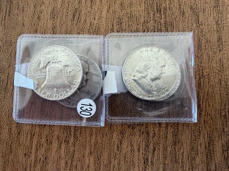 Lot of 4 random US Franklin Half Dollars .9 Silver - Image 3