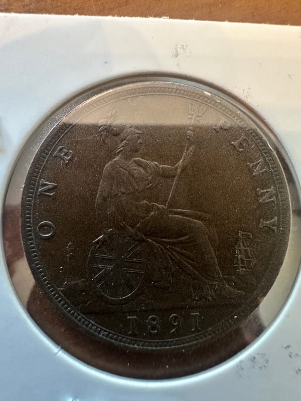 1891 UK Large Penny. Crazy Good Condition - Image 2