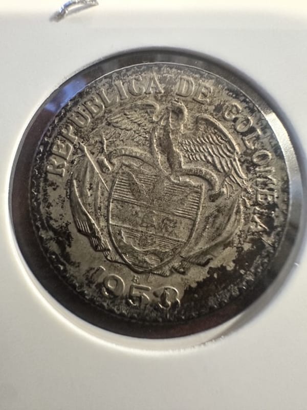 1953 Colombia 20 Centavos 30% Silver - Image 2