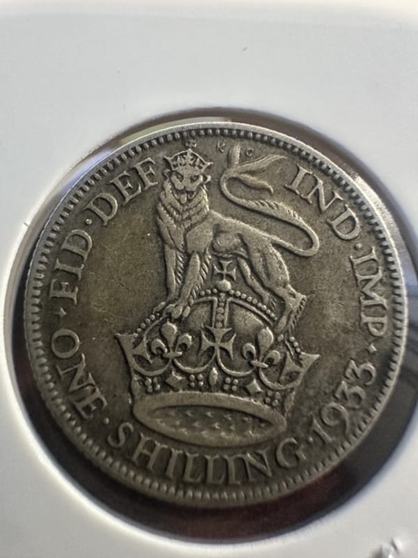 1933 Great Britain 1 Shilling 50% Silver - Image 2