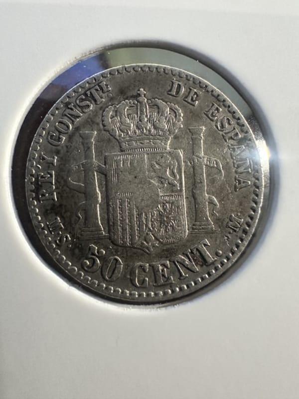 1880-M Centimos Alfonso XII Spain .835 - Image 2