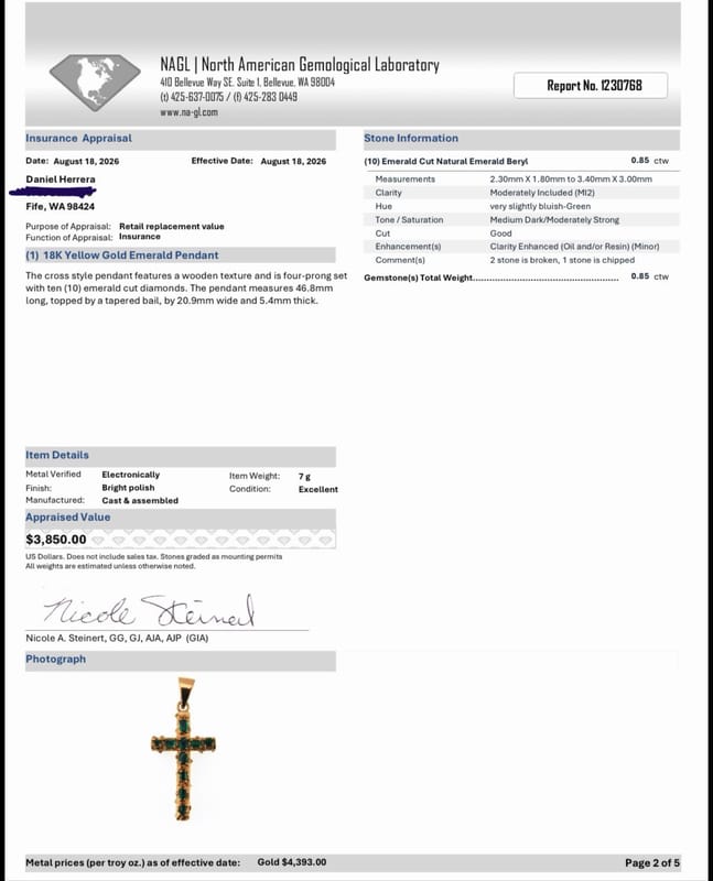 Beautiful 18K Italian Gold Cross (750) featuring n - Image 5