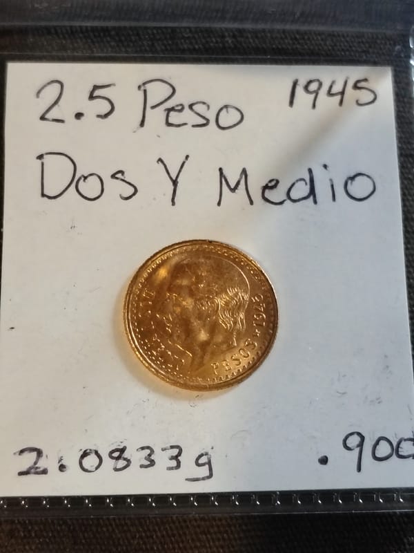 2.5 Peso Dos Y Medio Peso .900 Fine Gold - Image 1