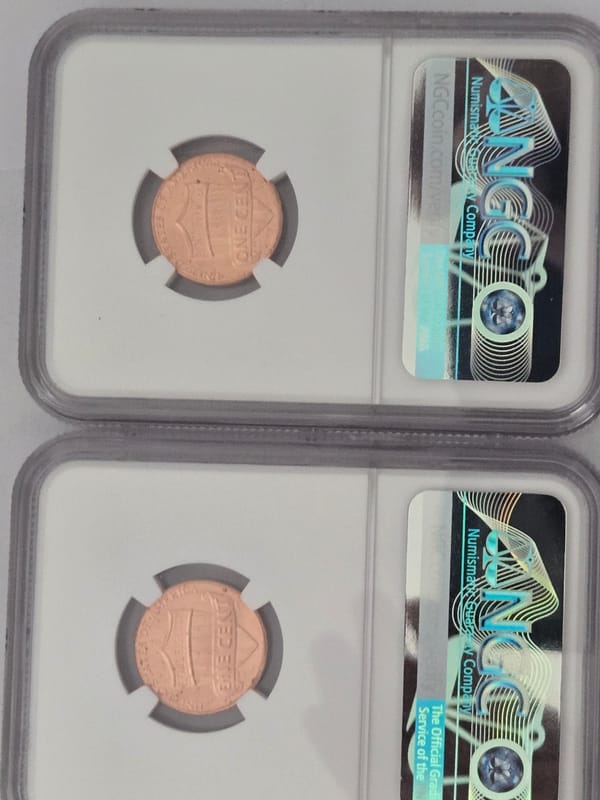 2 BU slabbed last year cent - Image 2