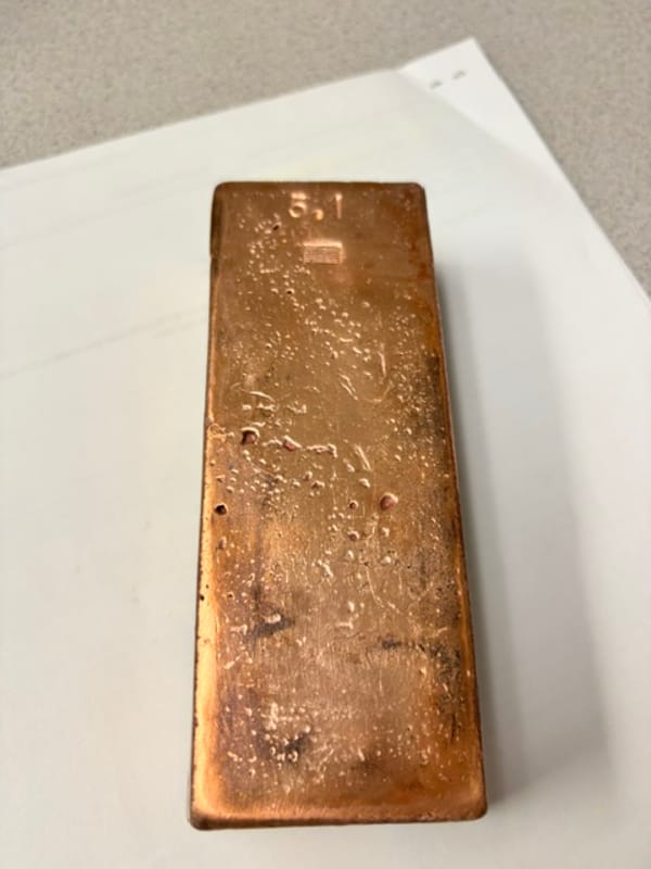 5 Pound Hand Poured Copper Bar - Image 2