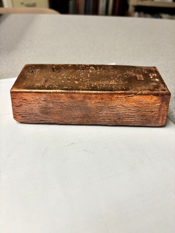 5 Pound Hand Poured Copper Bar - Image 1