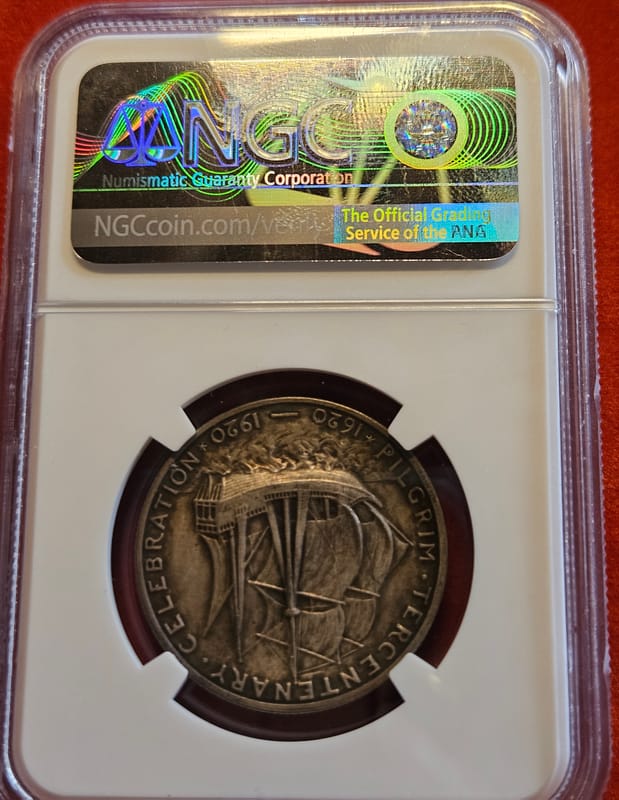 1920 50C PILGRIM NGC UNC DETAILS CLEANED - Image 3