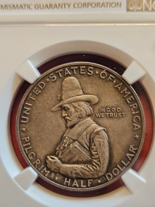 1920 50C PILGRIM NGC UNC DETAILS CLEANED - Image 2