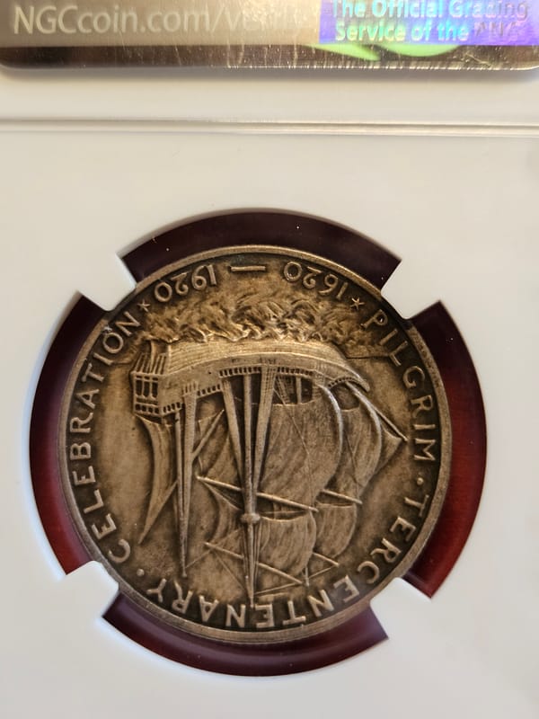1920 50C PILGRIM NGC UNC DETAILS CLEANED - Image 4