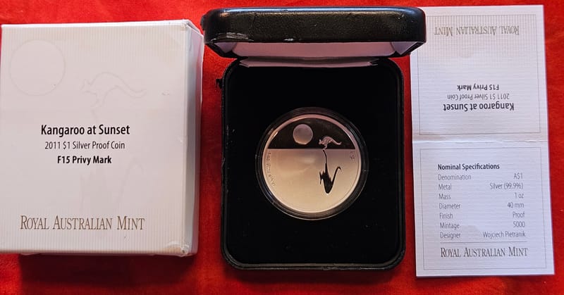 2011 Kangaroo at Sunset $1 Proof Coin F15 Privy - Image 1
