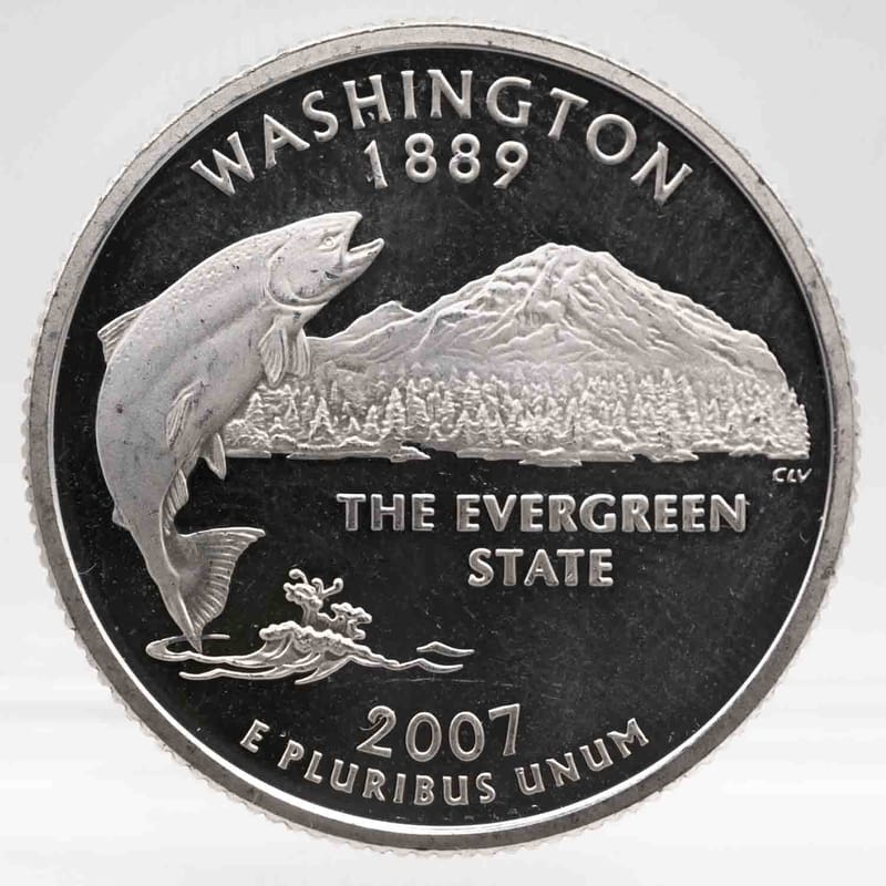 2007 American Proof Silver Quarter Washington - Image 1