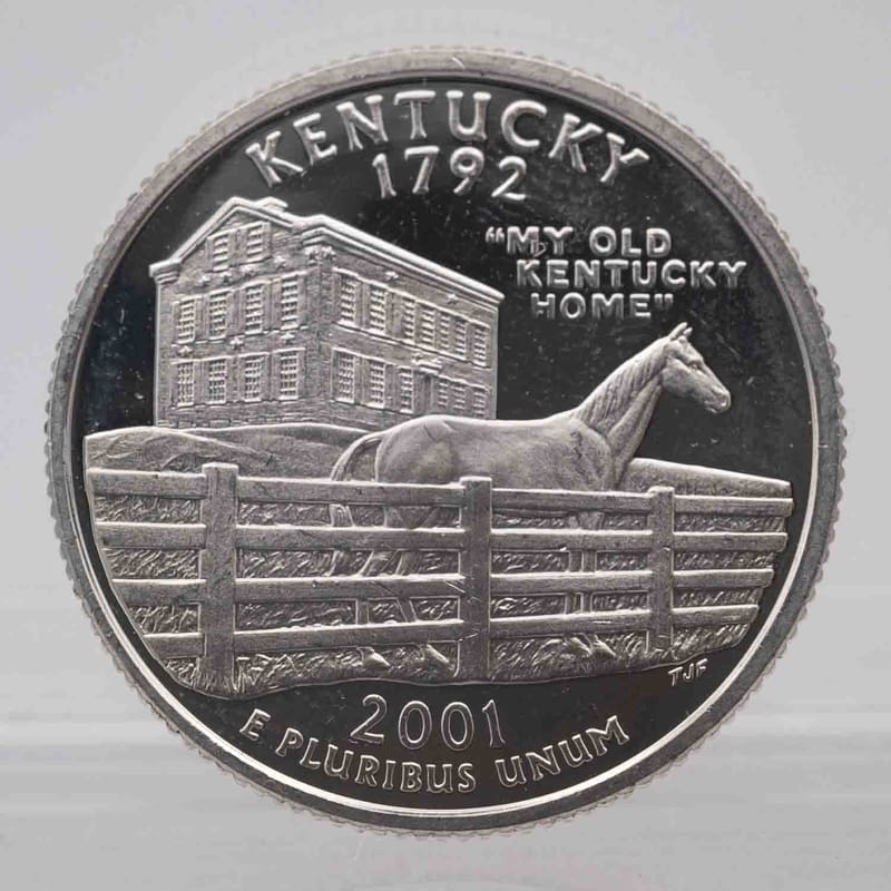 2001 Kentucky Proof Silver Quarter 90% - Image 1