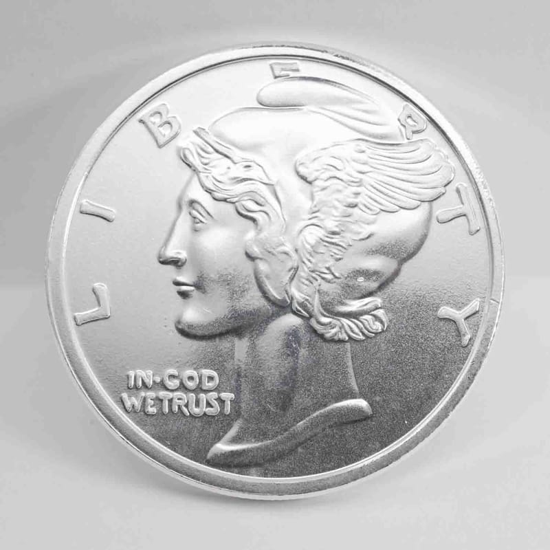 Mercury Dime Design 1oz .999 Silver Round - Image 1