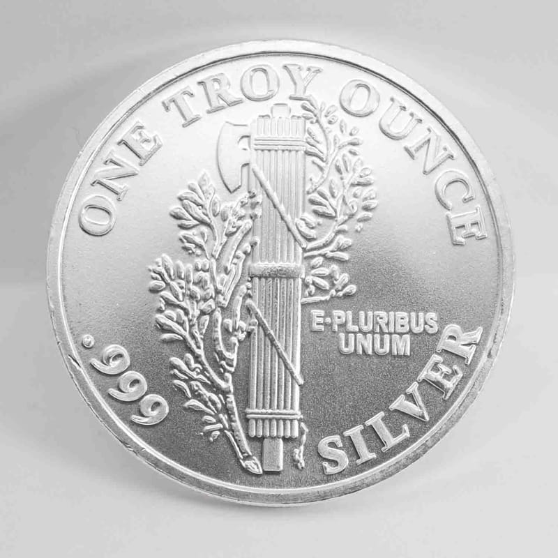 Mercury Dime Design 1oz .999 Silver Round - Image 2