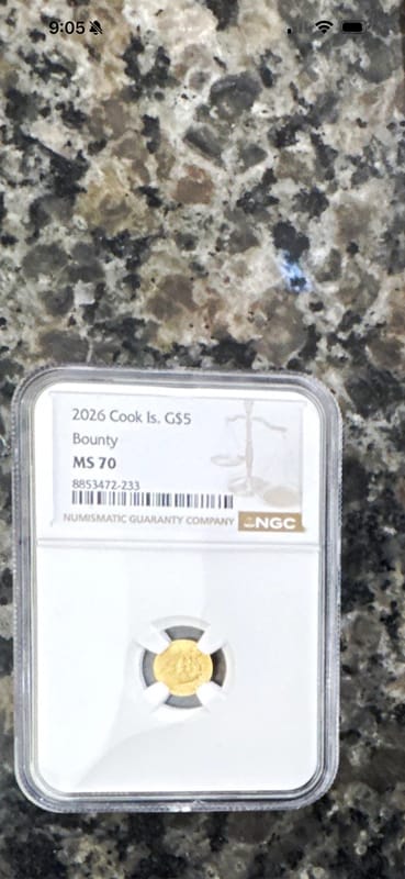 2026 NGC MS70 1 Gram Gold (G$5) Coin Cook Islands - Image 3