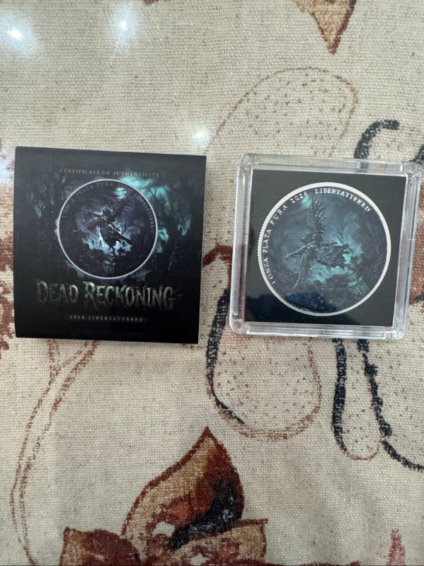 1oz Dead Reckoning Libertattered .999 fine silver - Image 1