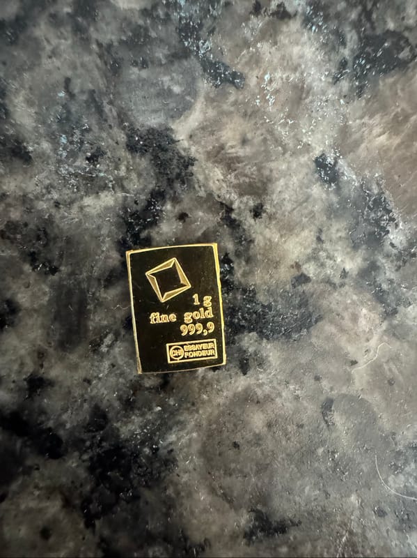 1 Gram Valcambi Gold Bar(raw) - Image 1