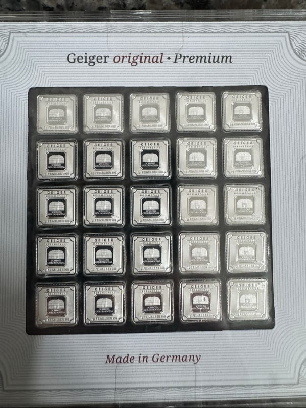 25G sheet (25X 1g)  .999 fine silver Geiger bars - Image 4