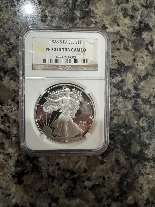 1986 S Eagle $1 PF70 Ultra Cameo Silver Eagle - Image 1
