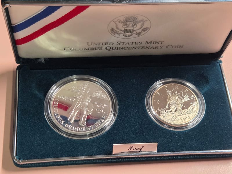 1992 Columbus  Silver Dollar 0.76 oz under melt - Image 5