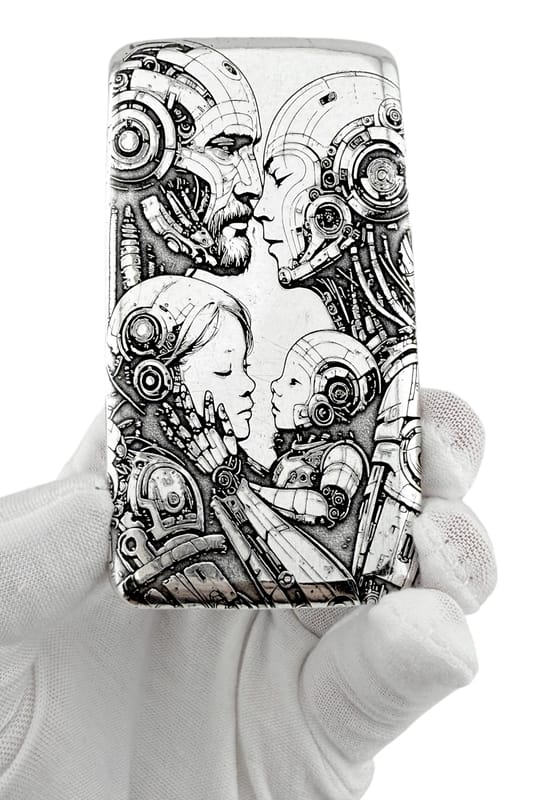 10 ozt 999 Fine Silver Art Bar- Modern Family -  - Image 4