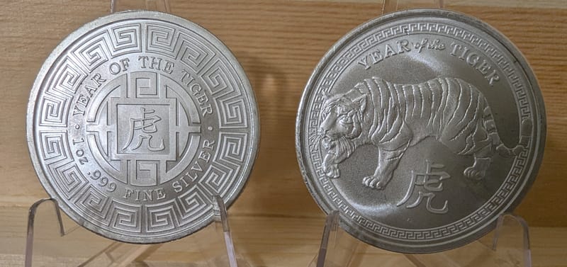 2022 1 oz Silver Year of the Tiger Round - Image 4