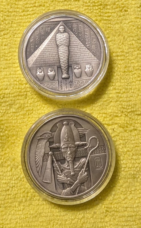 2 oz Egyptian Gods Series Osiris UHR Antiqued - Image 1