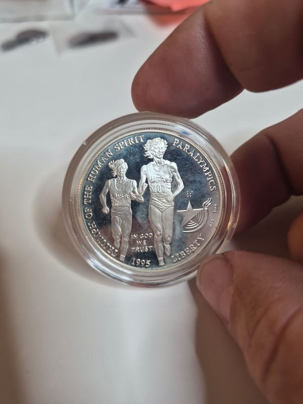 1995 Paraolympics silver coin - Image 1
