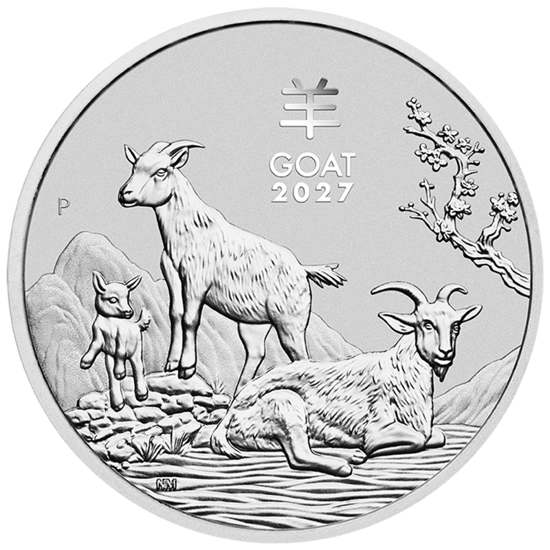 2027 Perth Lunar Goat Silver 1/2oz in OG Capsule - Image 1
